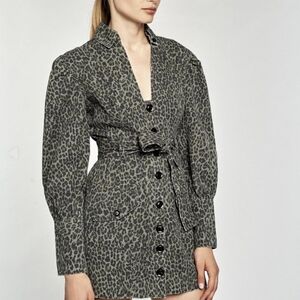 Chic Animal Print Button-Up Dress